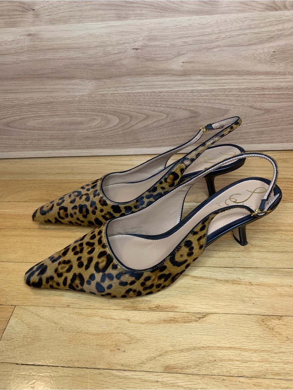 Sam Edelman Bianka Leopard Print Slingback Pointed-Toe Pumps - Size 10.5